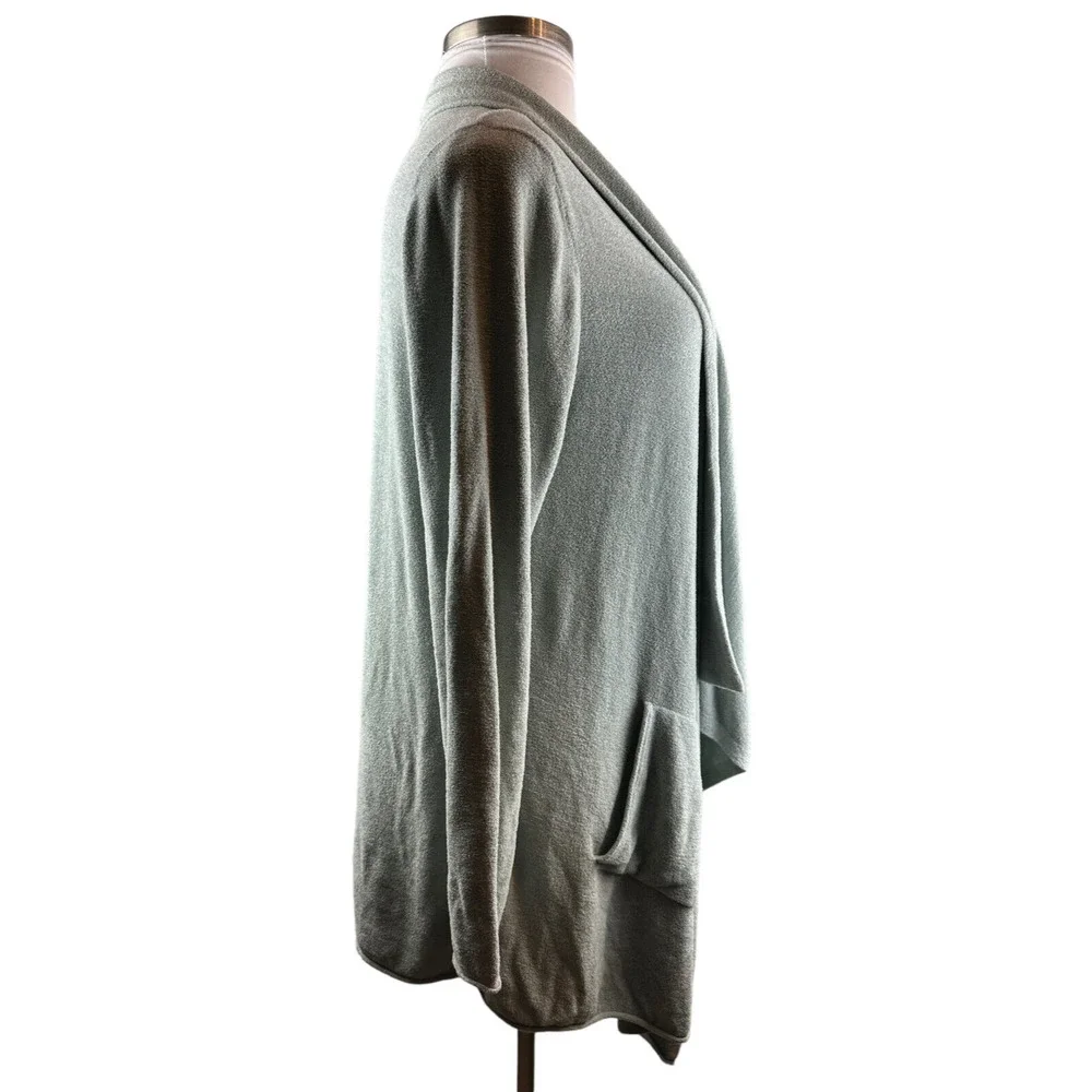 Barefoot Dreams CozyChic Ultra Lite Hi Lo Cardi Seafoam Green Plus Size 2X - Picture 7 of 12